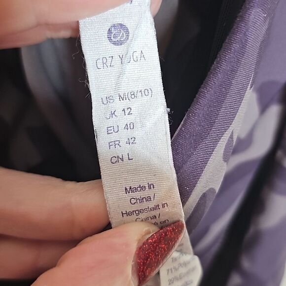 CRZ YOGA medium purple Camo Print naked feel Compression High-Waisted Leggings - Picture 7 of 7